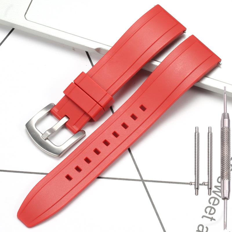 Dust-Free Rubber Waterproof Quick Release Watchband 20mm 22mm 24mm 26mm Black Silicone Strap for Seiko Omega Watch Accessories