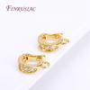 18K Gold Plated Brass Metal Inlay Zircon Hinged Pendant Enhancer Bail Clasps DIY Jewelry Making Accessories
