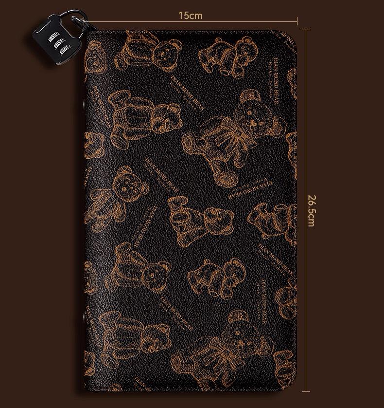 Large Capacity Savings Book & Receipt Holder with Combination Lock Zipper