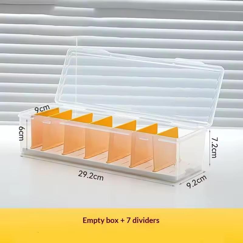 Clear Plastic Compartmentalized Organizer Box Holds Cards Storage Box With Adjustable Divider