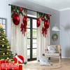 Set Of 2 Flat Printing Christmas Window Drapes Red Green Versatile Polyester Fabric Without Electricity Birthday Party Use Curtain Made