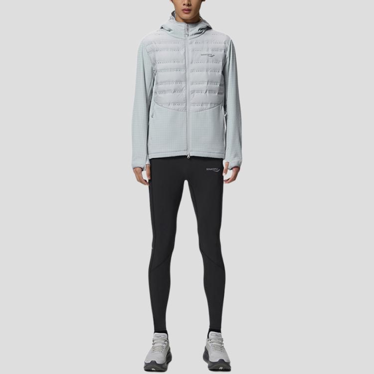 SAUCONY Racing Running Woven Lightweight Short Cotton Jacket Men Jackets Cool-Gray SC2240025A-GR65