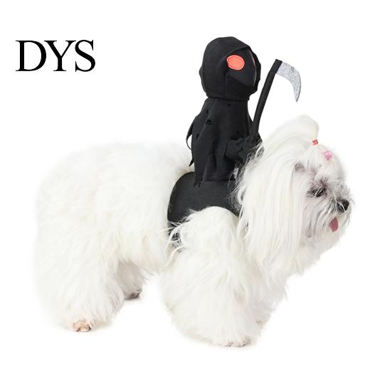 Realistic Grim Reaper Pet Suit Dog Halloween Costume, Rider 3D Cosplay Outfit, Funny Photo Shoot Costume Holiday Apparel for Small Medium And