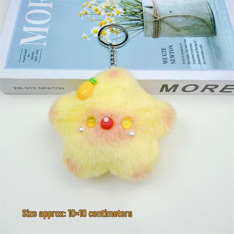 Star Squeaky Plush Doll Keychain for Girls' Bags, Ornaments, and Gifts