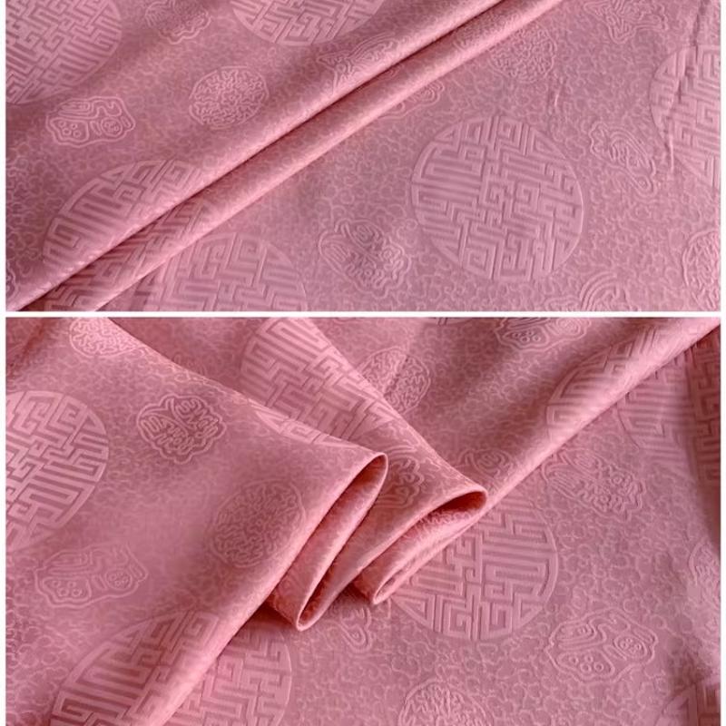17 Ohm Silk Fabric Traditional Chinese Jacquard Silk Cotton Charmeuse Crepe Tissu Fabric for Sewing Cheongsam Cloth Width 114cm