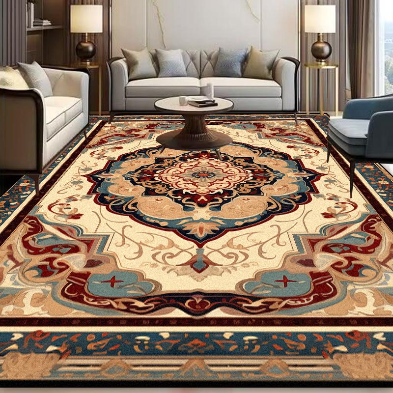 European Style Home Carpet Living Room Decoration Retro Rugs Hall Sofa Chair Anti-slip Floor Mat Room Decor Corridor Carpet
