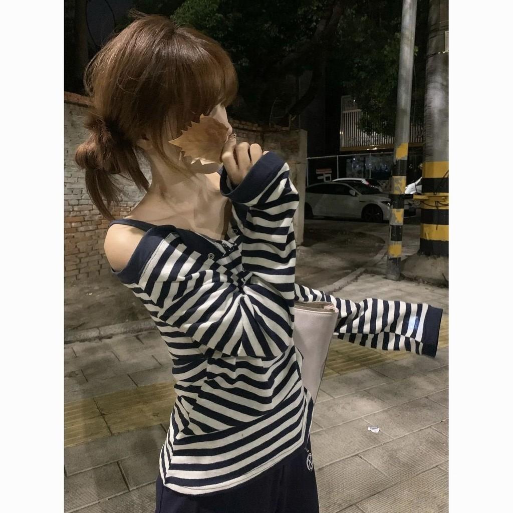 T Shirt Oversize Korean Style Long Sleeve With Embroidery For Women