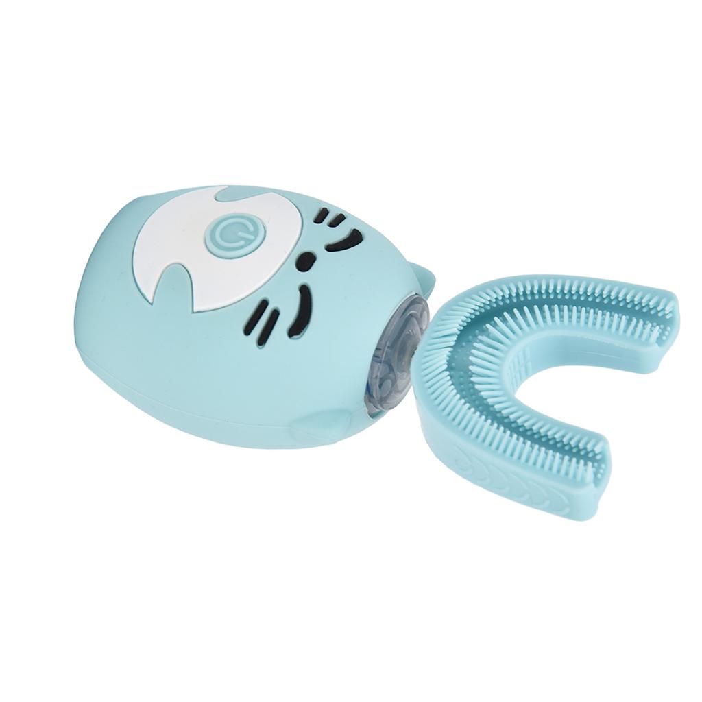 Kinder Zahnbürste Cartoon Design USB Aufladung Lebensmittelqualität Silikonmaterial Myst Zahnbürste Blau