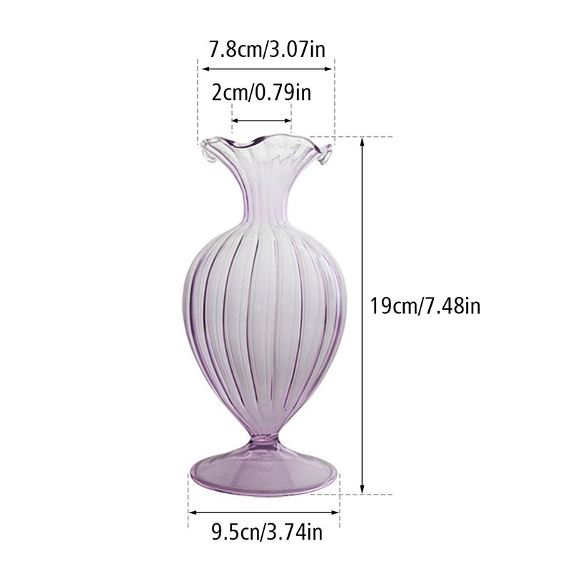 Nordic Glass Flower Vase Colorful Transparent Art Flower Pot Plant Bottle Hydroponics Terrarium Container Home Table Decoration