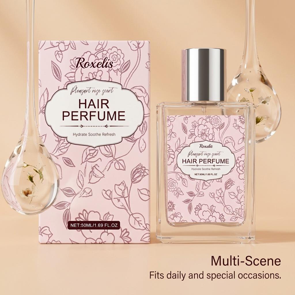 Perfume Capilar en Bruma Fragancia a Rosa Suave Natural Fresco Elegante Ligero Perfumado Diario Portátil Spray para el Cabello