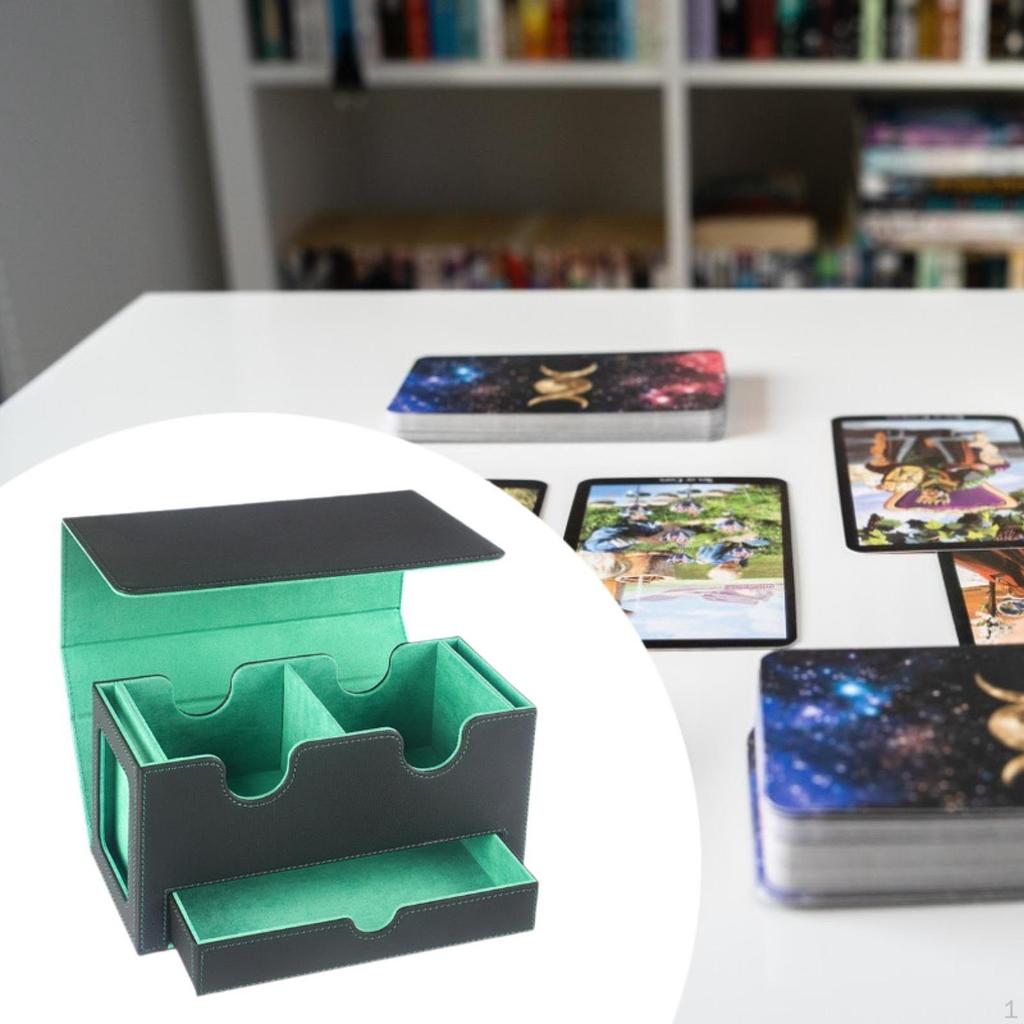 Card Deck Box Sturdy PU Leather Cards Protector Case Trading