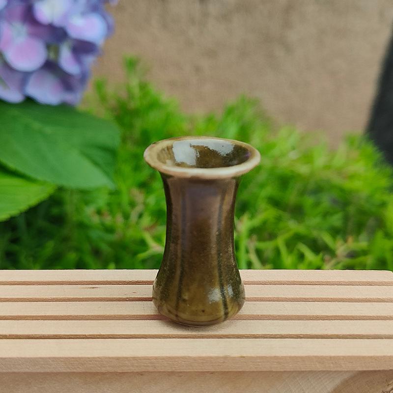 1/12 Puppenhaus Mini Gläser Vintage Keramik Bunte Vase Modell Puppe Hause Wohnzimmer Dekor Spielzeug Micro Landschaft Ornament Szene Prop