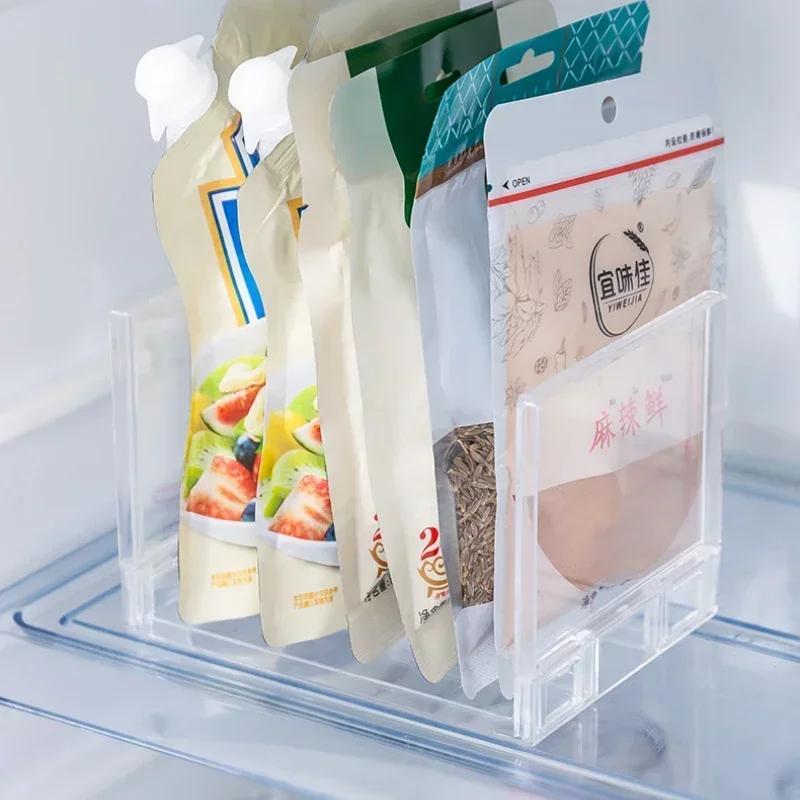 Refrigerator Organizers Storage Rack Fridge Layered Separator Shelves Transparent Desktop Stand Save Space Kitchen Accessories