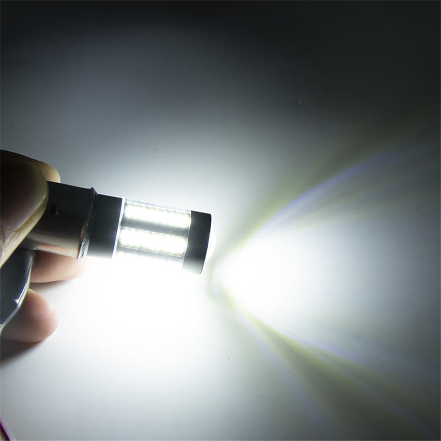 New 2Pcs LED Headlight Bulb 100W 6-Side White 6000K 66LED DRL Fog Lamp Driving Light