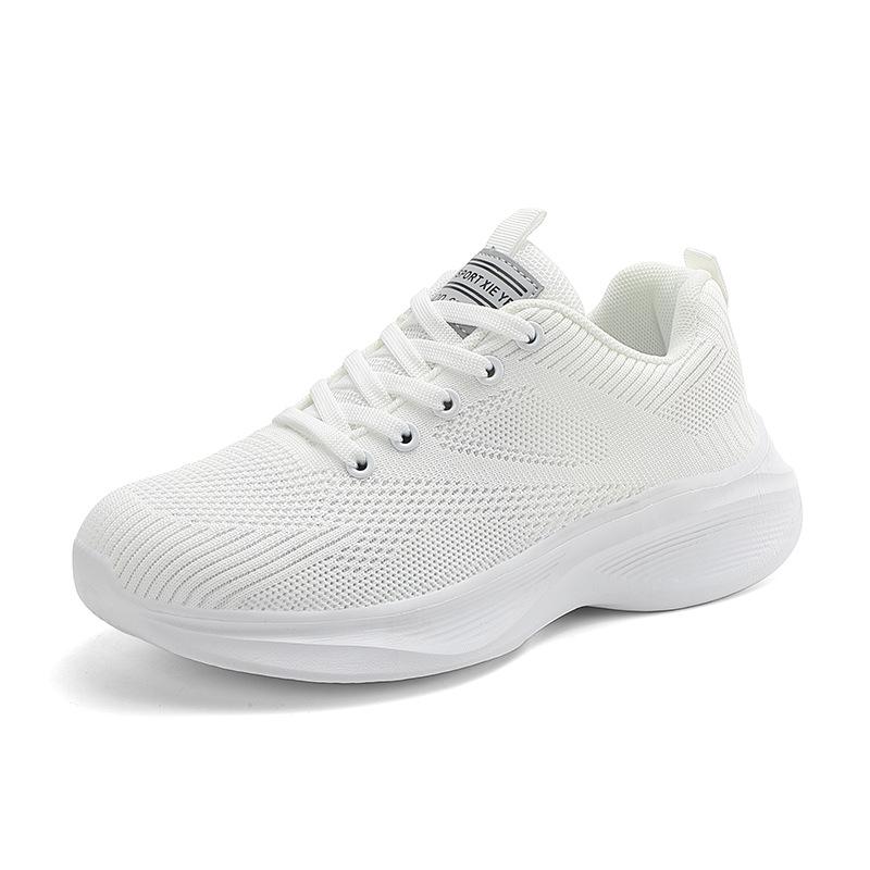 High elastic and lightweight running shoes, new middle school students, light and breathable, fly-woven, mesh shoes for women