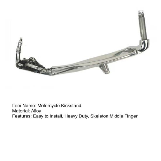 Skeleton Middle Finger Motorcycle Kickstand Heavy Duty Universal Motorbike Alloy Foot Support Stand Motorbike Accessories