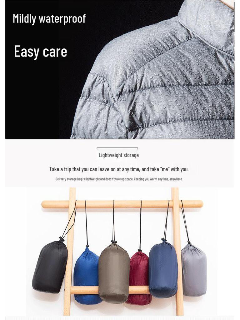 Herren Leichte Ultradünne Daunenjacke im Kurzschnitt für Herbst/Winter - Lässig, Große Größe, Mittelalt & Jung