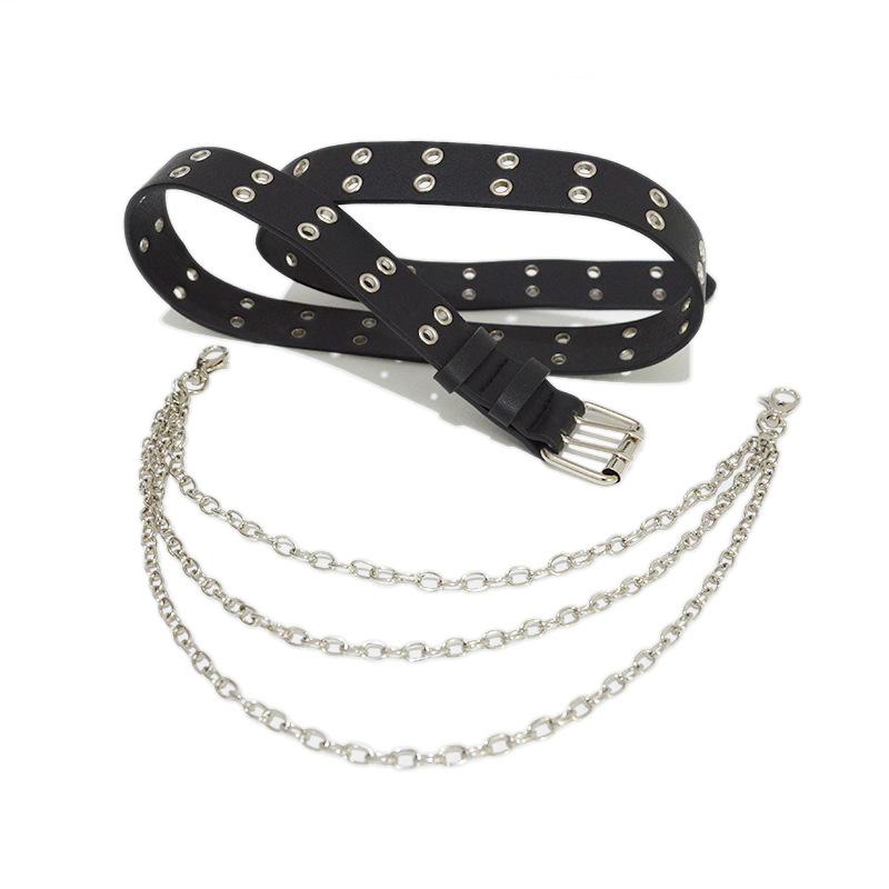 Belt, Street Punk Style Metal Chain Belt, Women's Jeans Belt
