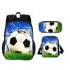 Zaino per calcio astuccio borsa a tracolla Set 3 Pezzi nuovo stampa calcio, miglior partner per studenti maschi e femmine che vanno a scuola