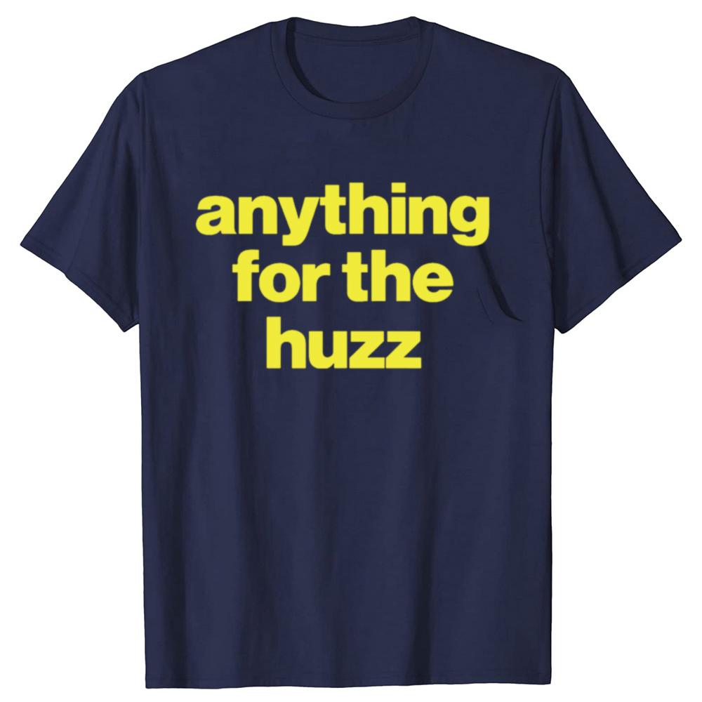 Roliga VAD SOM HELST FÖR HUZZ Grafiska T-shirts Herr Dammode Casual T-shirt 100% Bomull Lös Oversized T-shirt