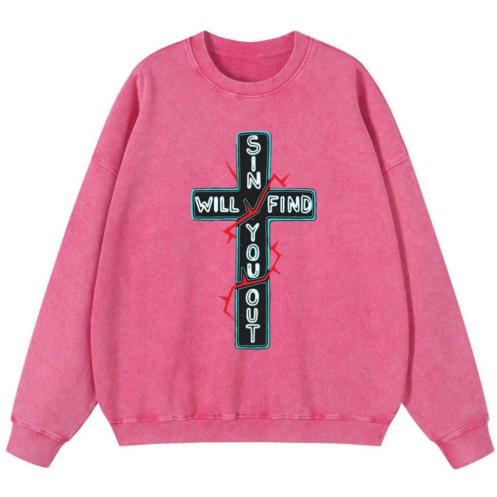 Cross Pattern Design Girl Vintage Washed Cotton Sweatshirt Autumn Thin style Hoodie Street Quality