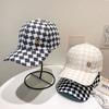 Adjustable Classic Checkered Print Baseball Cap - Lightweight, Sun Protective, Trendy Color Block Design for Womens Daily Use