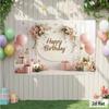 Birthday Party Backdrop Polyester Banner Photo Booth Decoration 24