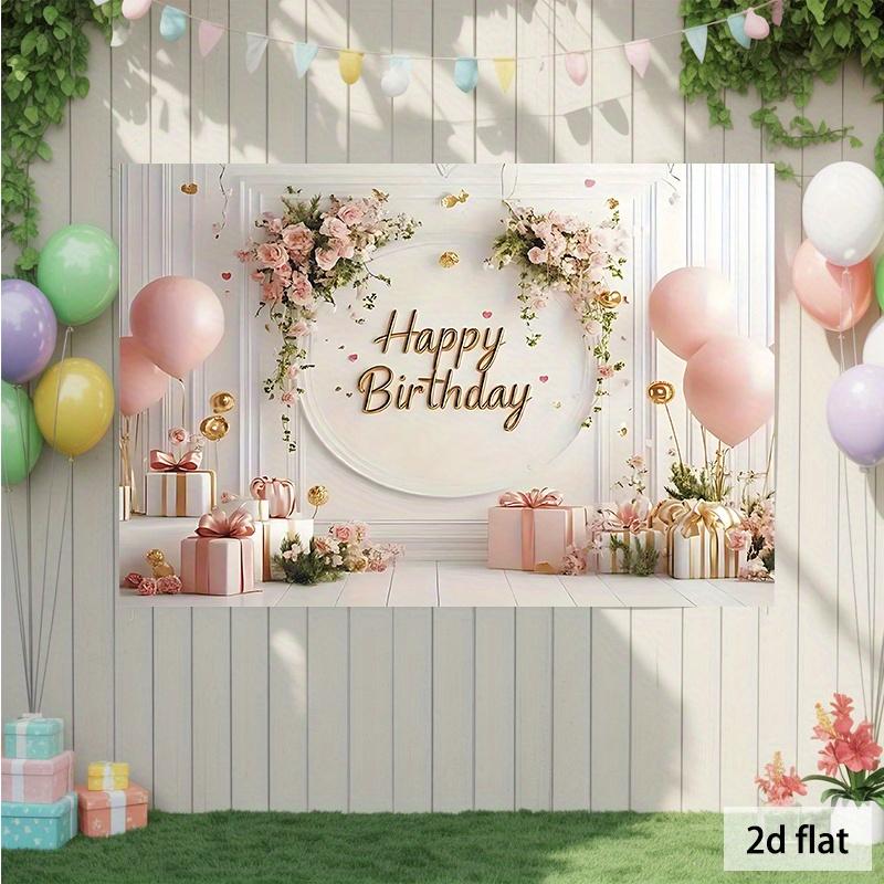 Birthday Party Backdrop Polyester Banner Photo Booth Decoration 24