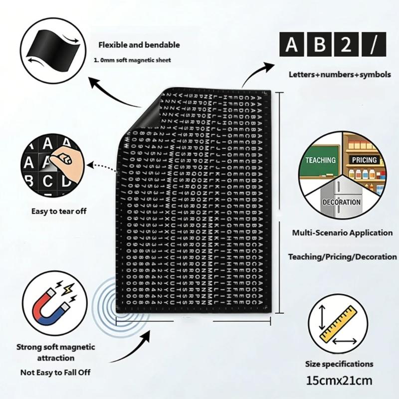 Colorful Soft Magnet Alphabets and 123 Numbers Sticker Tiles For Whiteboard Early Childhood Education Teaching Supplies