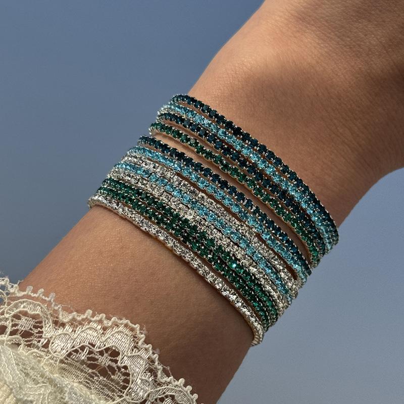 Bohemian meter beaded multi-layer stacked elastic bracelet contrasting color women's bracelet set