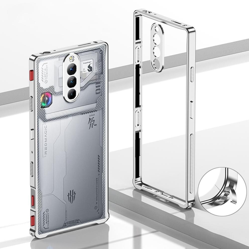 Bumper Cases For ZTE Nubia Red Magic 8 Pro+ 5G/8 Pro 5G Metal Frame Heat Dissipation Cover with Lens Protector