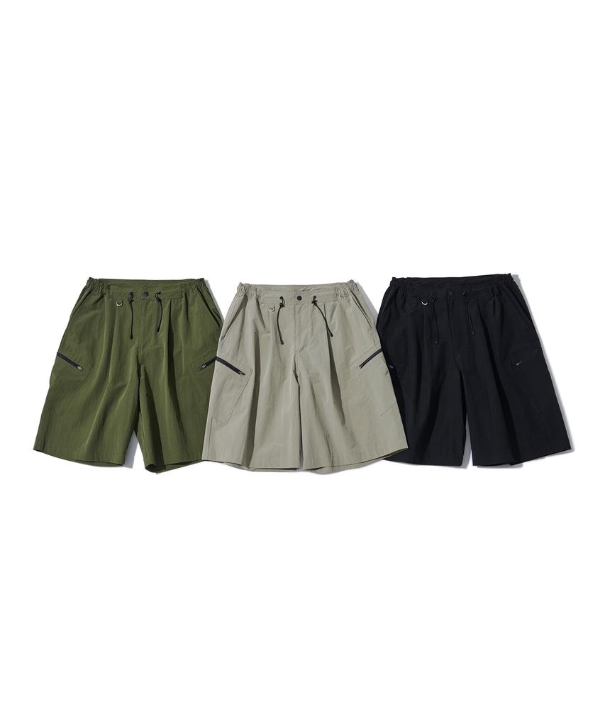Lamolaeng Pleated Runner Shorts Misty Gray