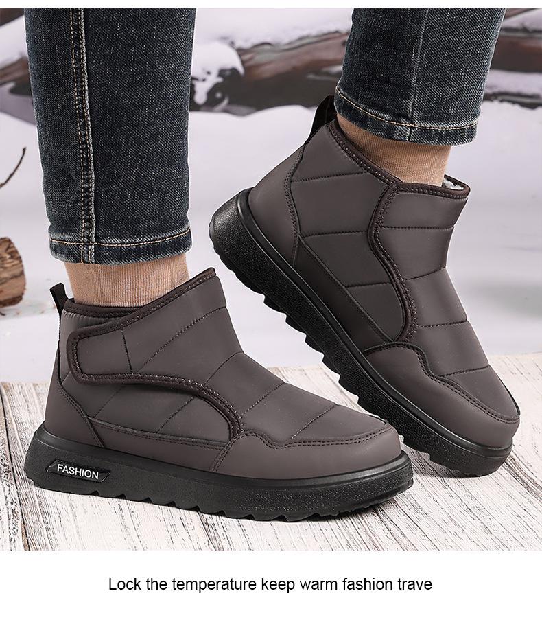 Men's Cotton Snow Boots, High-Top, Soft Sole, Polyurethane, Plus Velvet, Thickened, Warm, Cold Protection