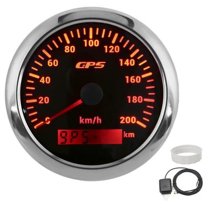 Velocímetro GPS de 3,3 polegadas 0-200KM H Medidor de Velocidade com Luz de Fundo IP67 à Prova d'Água para Carro Marinho Barco Iate Mostrador Preto