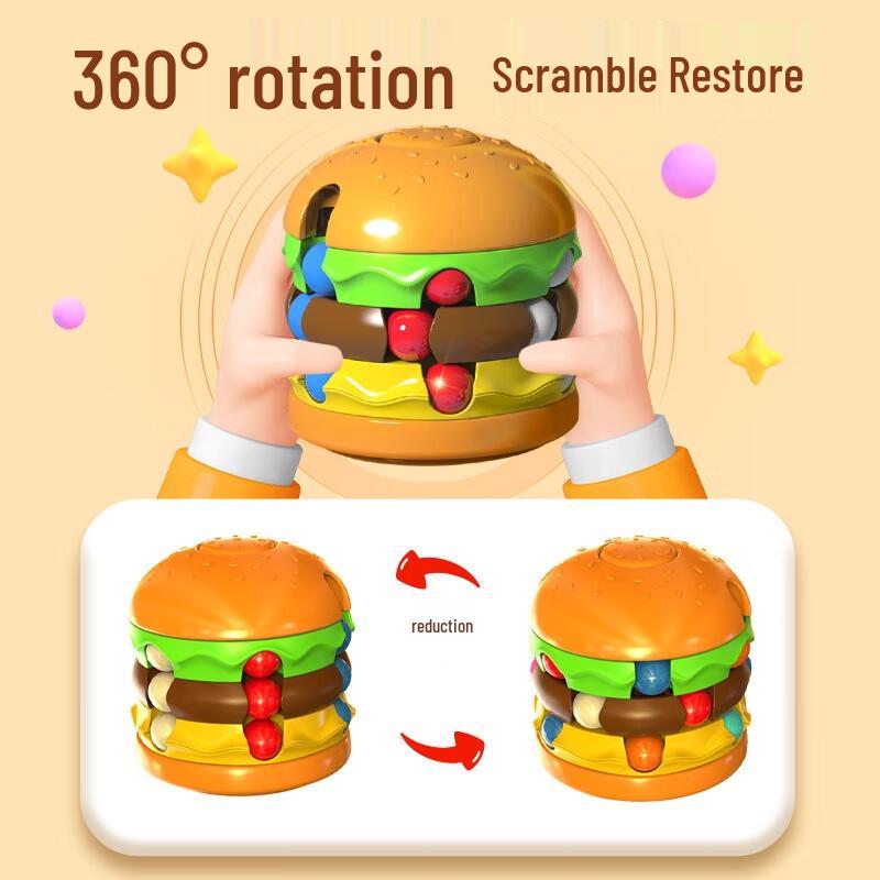 Fumede Hamburger Fidget Spinner Magic Bean Puzzle Toy