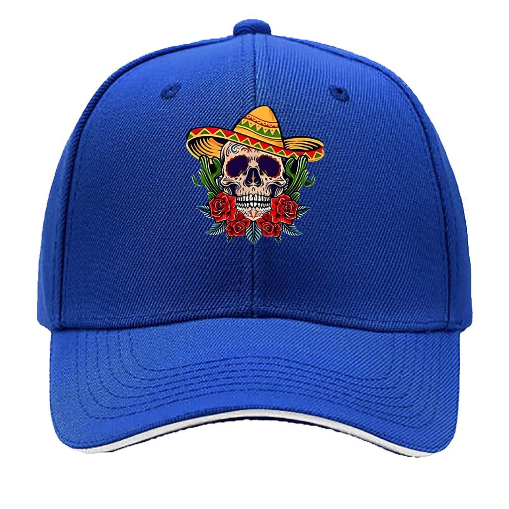 Mexican Sugar Skull Wall Art With Roses Cactus Sombrero Hip Hop hat Fashion Outdoor Sports Sandwich Baseball Cap