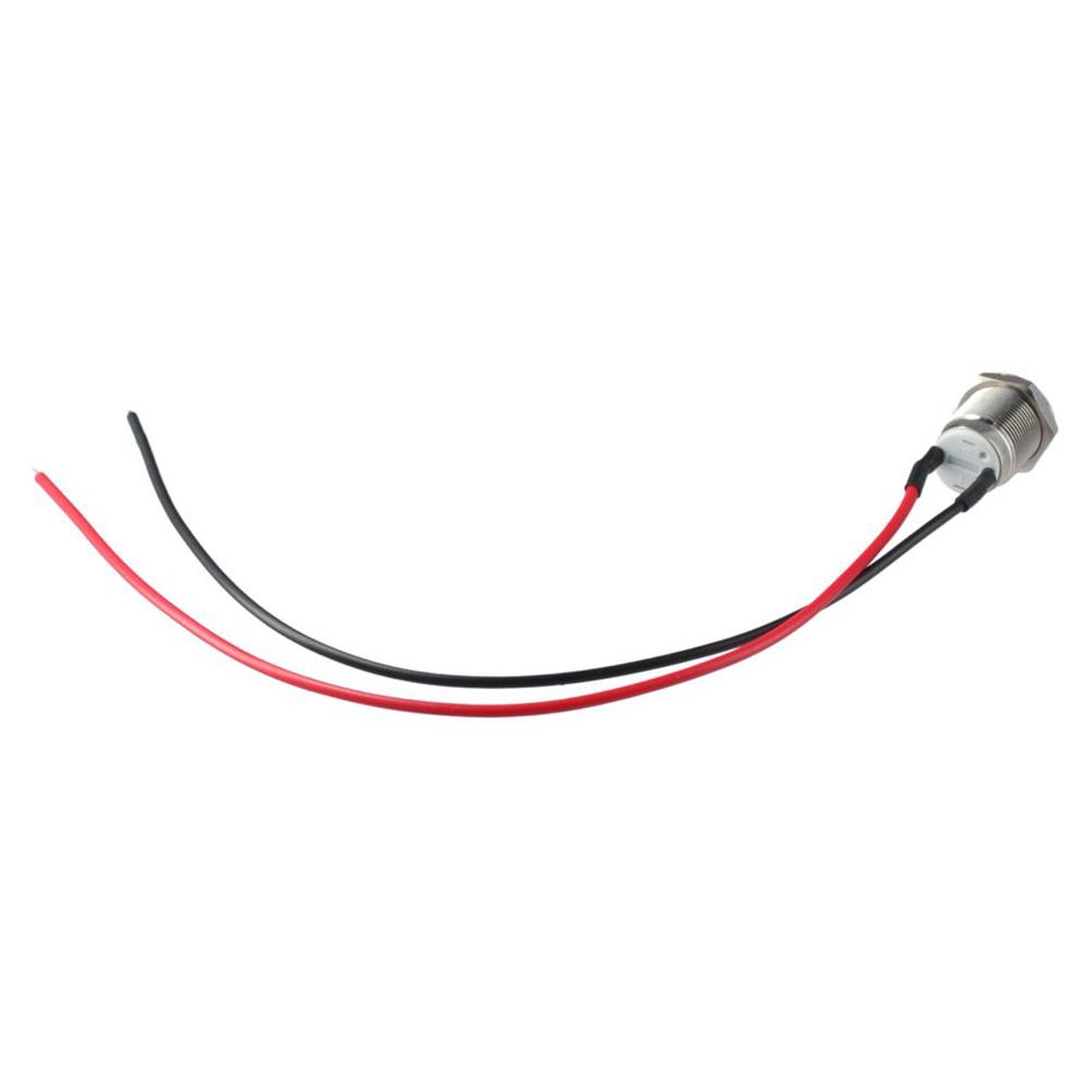 High-quality 12mm Momentary Push Button Switch with pre-Wiring IP65 Waterproof Without LED Black Shell