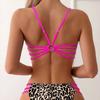 New bikini suit sexy leopard print multi-rope hollow swimsuit bikini