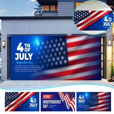 Independence Day Anniversary Garage Door Decoration Independence Day Garage Door Holiday Stainless Steel Flag Pole For House