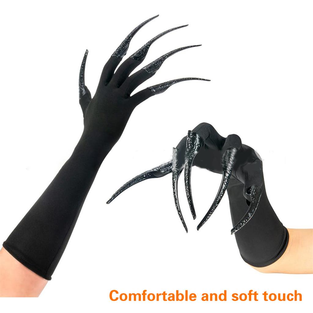 Halloween Costume Long Nails Gloves for Theme Event Detachable Finger Nails Gloves Adult Stage Performances Props