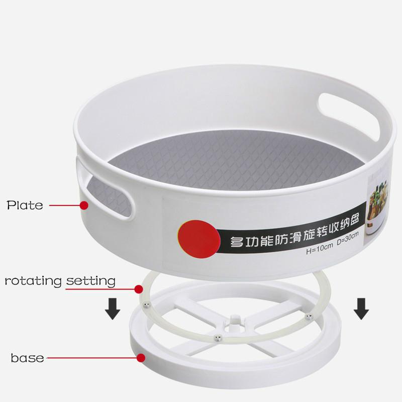 1pcs Display Kitchen Bathroom Party Rack 360 Rotating Storage Rack Multifunctional Non-slip Plastic Rotating Storage Tray