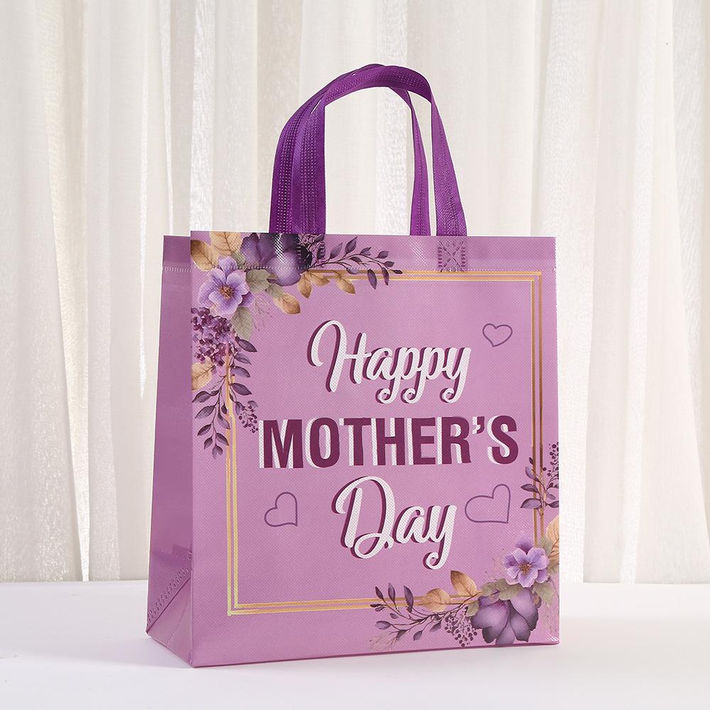 12/30pcs Mothers Day Gift Tote Bags Printed Non Woven Shopping Bags Party Favor Gift Packaging Bags