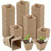 100pcs 6cm Square Pulp Seedling Cups with Drain Holes Seedling Start Pots Trays Peat Pots Seedling Kits Germination Plant Trays