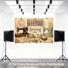 1 Piece of 2D Flat Background Fabric, Vintage Sewing Machine and Related Tools Display Background Banner, Suitable for 2D DJH
