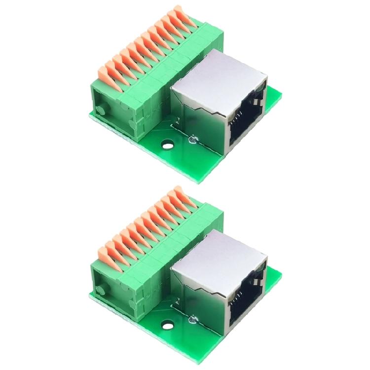 Screw Terminals RJ45 Female Sockets DIN Rail Adapter With LED Light For Industrial Networkings Connectivitys