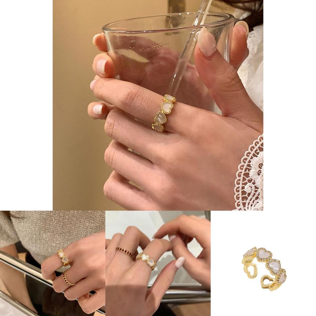 Trendy Ins Fashion Copper Ring Featuring Chic Heart Shape And Versatile Style For Women