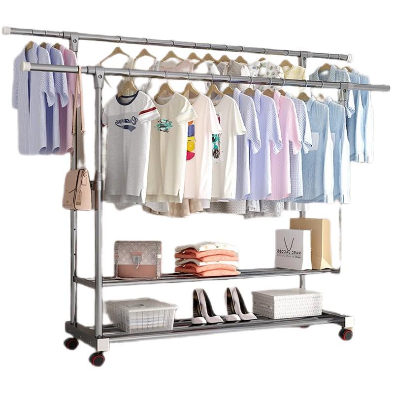 Cream Style Movable Indoor Clothes Drying Rack and Hanger