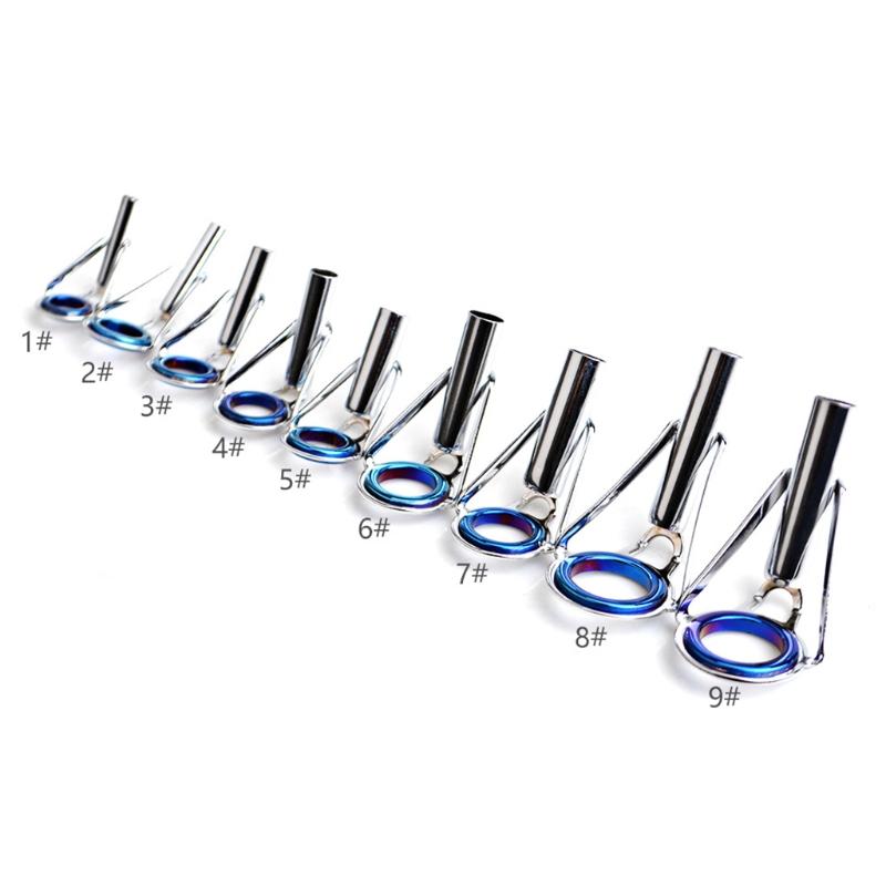 Spinning Bait Casting Fishing Rod Guides Integrated Stainless Steel Fishing Rod Eyes Ring Repair Kit 5Pcs