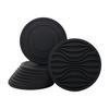 Silikon-Untersetzer Stilvolles 10-teiliges Set Antihaftbeschichtet Absorbiert Wasser Hitzebeständig Rutschfest Rund 10cm (Wellenförmiger Typ Schwarz)