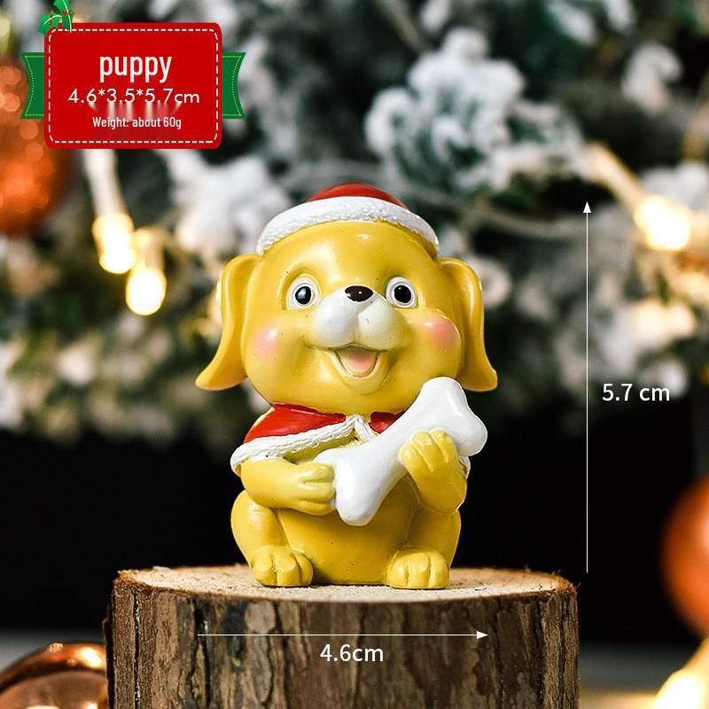 Micro Landscape Christmas Ornaments: Cute Santa Claus & Animal Tree Decorations Gift Box